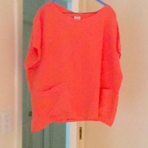 Coral Linen Top